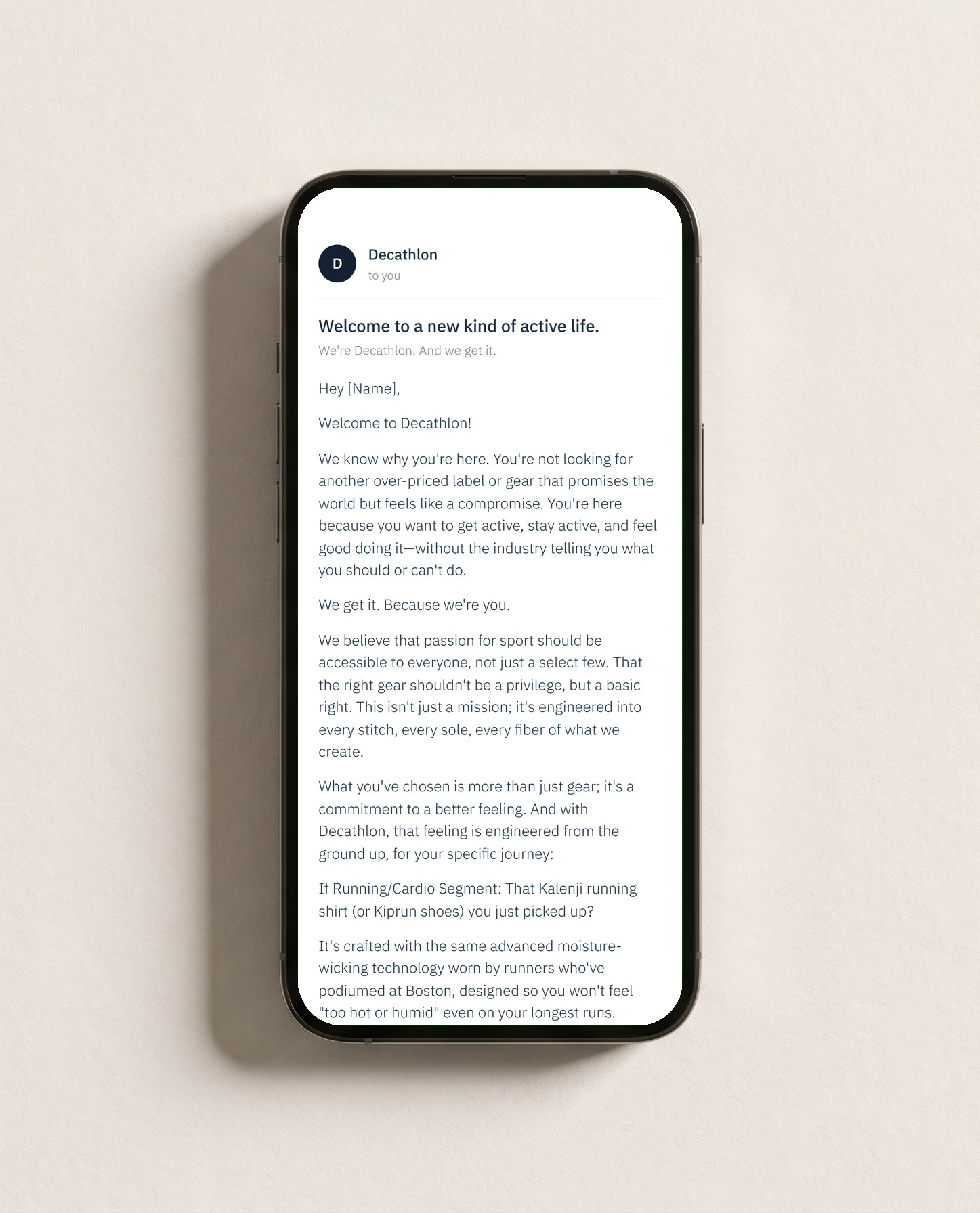 Decathlon copy on a device